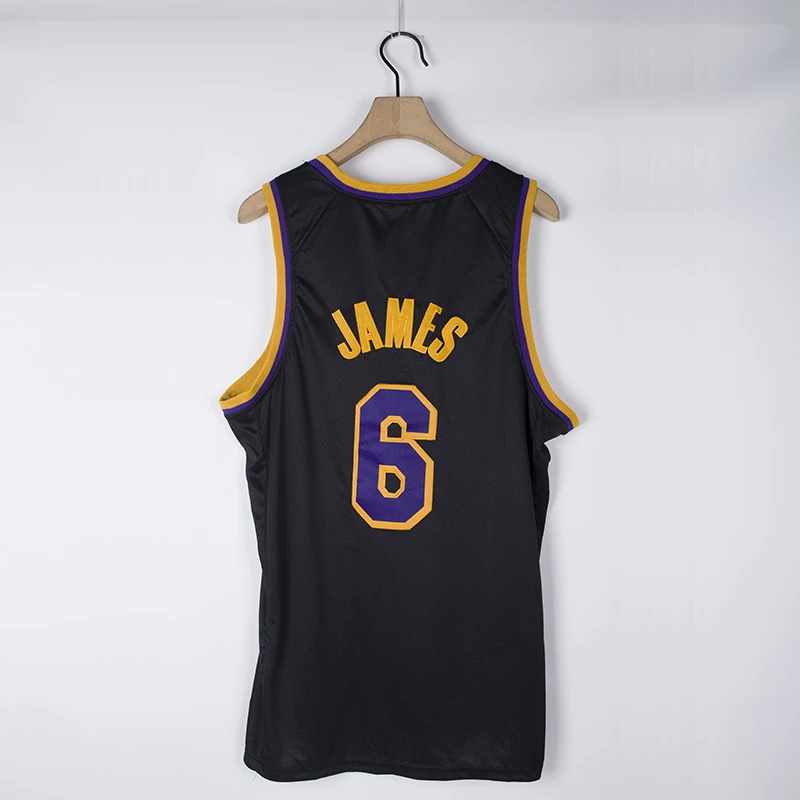 

Custom Latest Los Angeles City Basketball Jersey #6 LeBro n James Stitched cheap black Men's Laker uniform High Quality