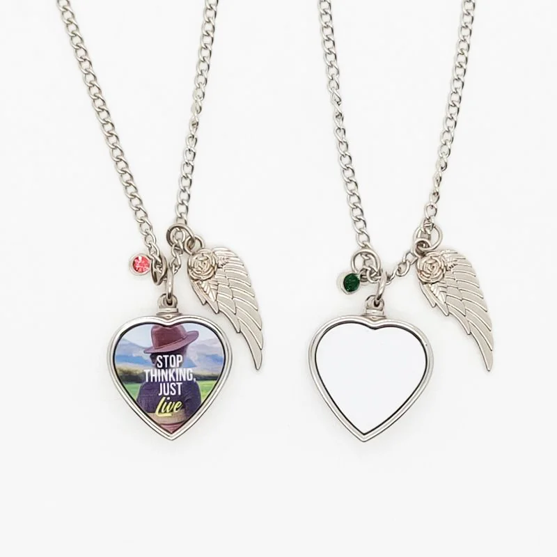 

Qualisub Personalized Sublimation Urn Necklace Blank Heart shape Urn Necklace for sublimation