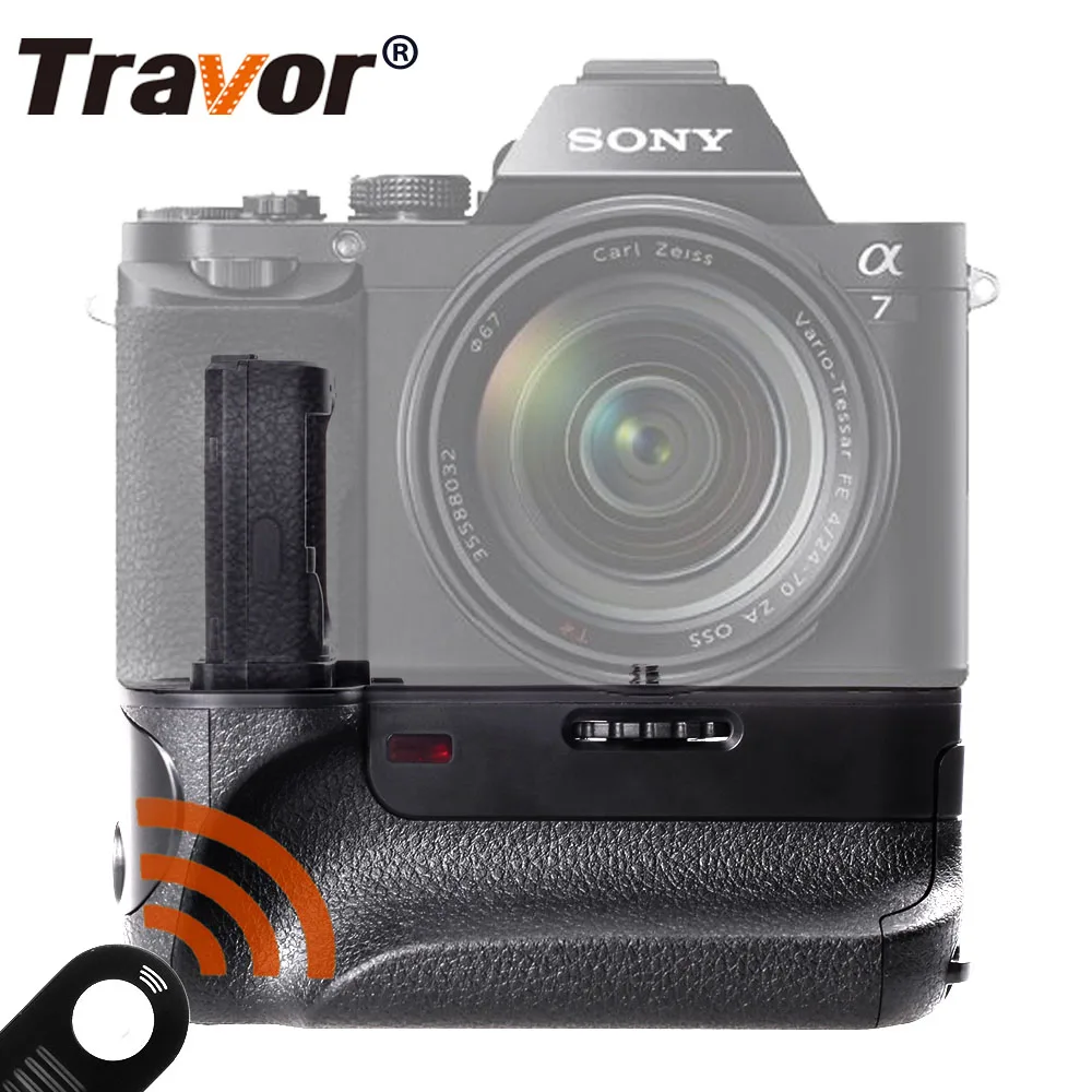 

Travor vertical DSLR camera power battery grip for Sony A7 A7R A7M2 A7R2 A7S mirrorless camera NP-FW50 battery, Black