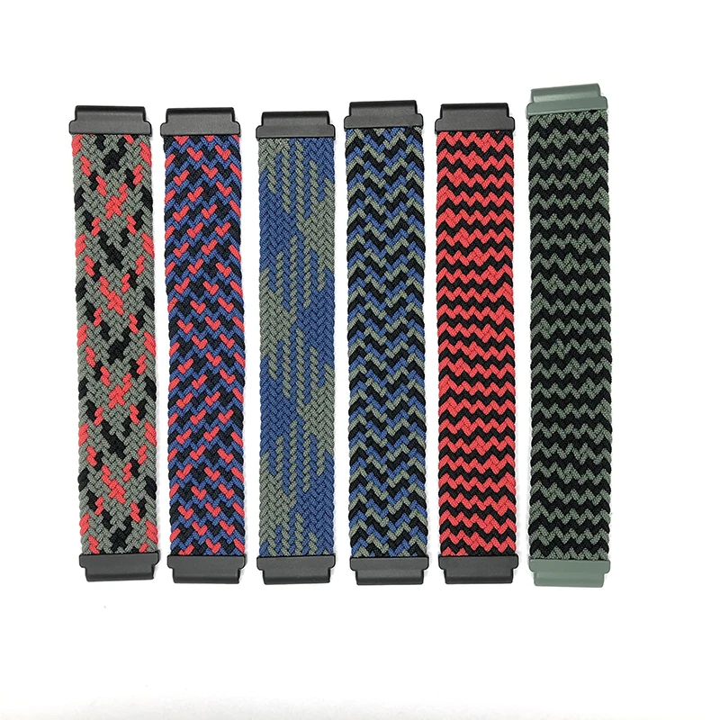 

Men Women Braided Solo Loop Replacement Band Stretchy Wrist Strap for Samsung Galaxy Active 2 Watch Band 20mm