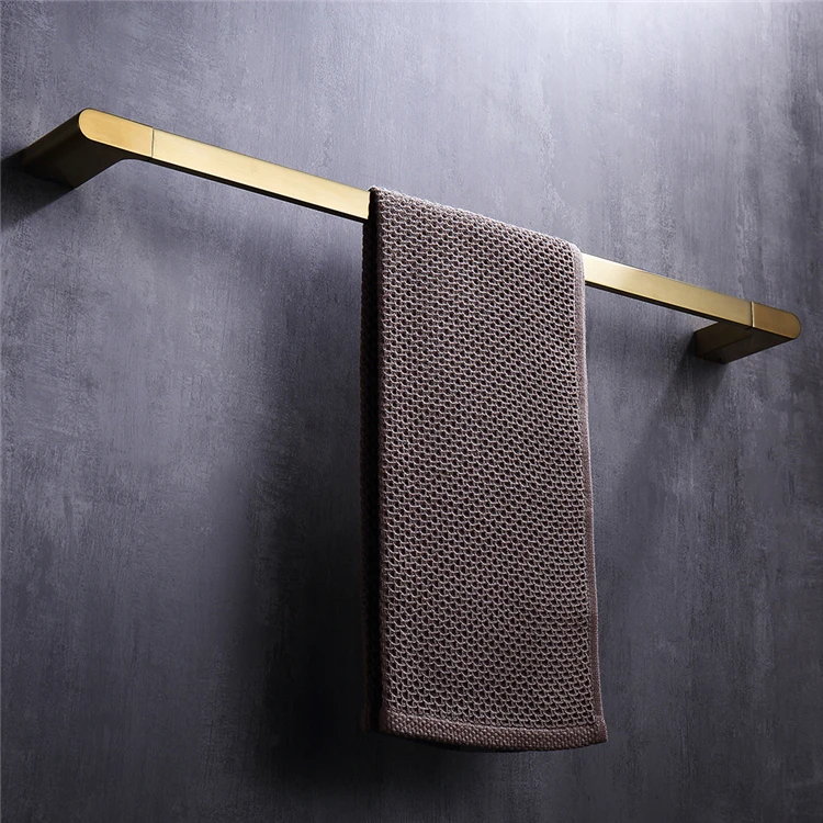 Stainless steel brushed gold bathroom single towel bar holder