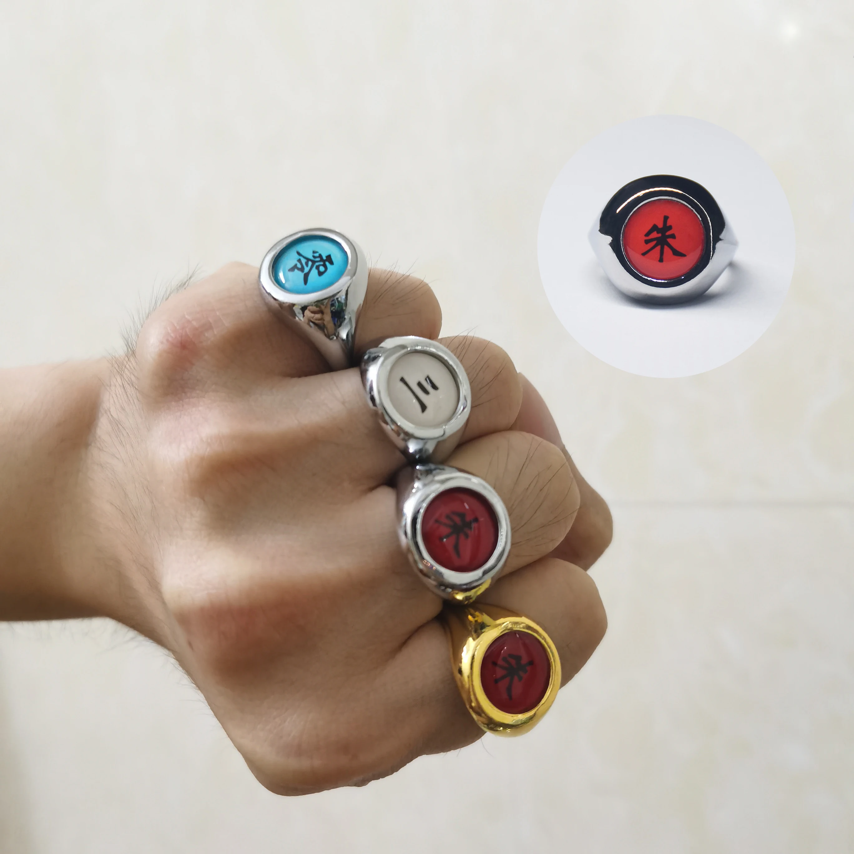 

Wholesale Anime Peripheral Ring Akatsuki Uchiha Itachi Pain Sasori Ring for Cosplayer