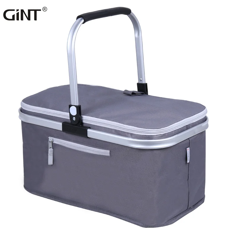 

gint camping beach hiking outdoor gib size fishing picnic box cool thermal custom lunch ice sports beer portable ice box cooler, Dark blue,light blue,gray and orange