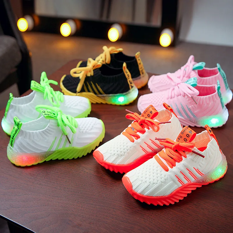 

Autumn New Kids Mesh Light Shoes Breathable LED Lights Children's Shoes