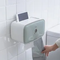 

Plastic Tissue Box Storage Holder Toilet Tissue Holder Bathroom Seat Wall Mounted Tissue Box