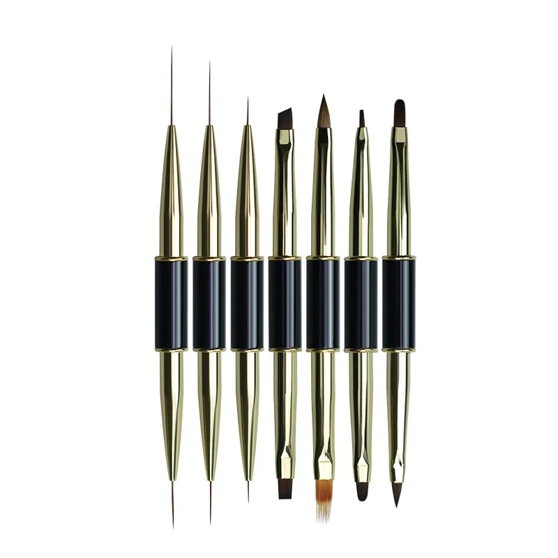 

Professional High Quality Double Head 7pcs/set Liner Acrylic Gel Brushes Nail Art Brush, Accept customizaton