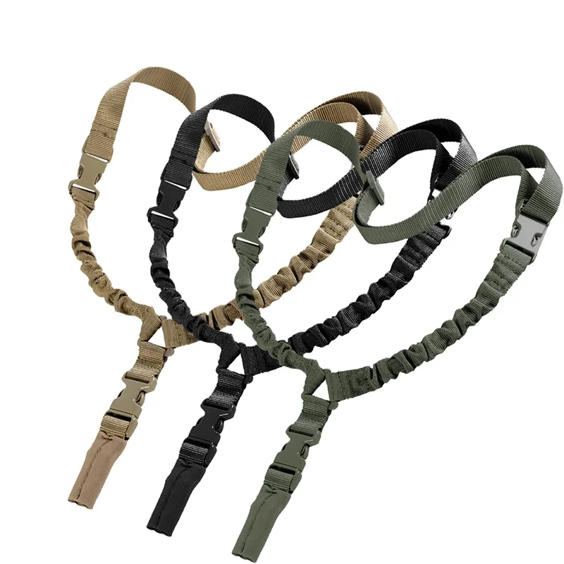 

Heavy Tactical One 1 American Single Point Sling  Bungee Rifle Length Shoulder Strap for Air-soft, Od green,black,tan