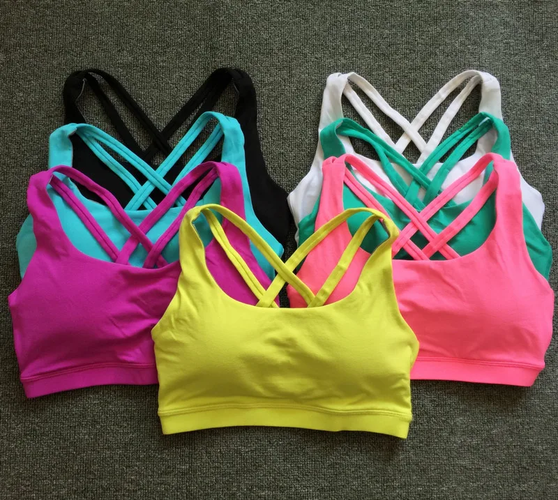 

Tik Tok Breathable Shockproof Running Sport Bra Wholesale Women Cross Back High Support Plus size Yoga Sports Bra