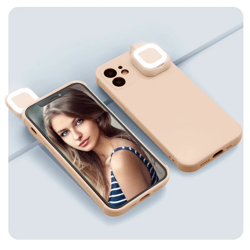 

Ring Light Phone Case for iphone 13, LED Selfie Flashlight Light Up Phone Case For iPhone 11 12 pro