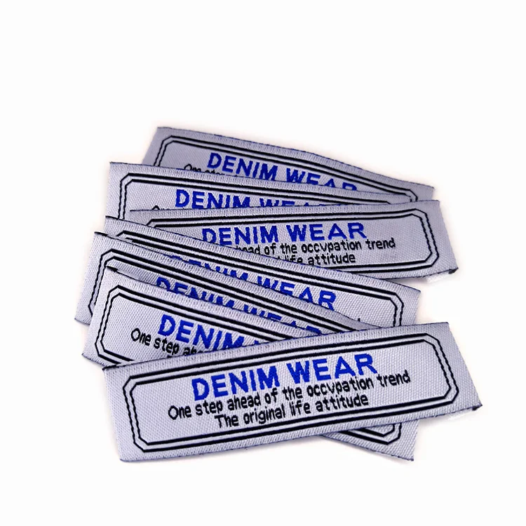 

Free sample main label for clothing cheap woven garment labels jeans woven label, Custom color
