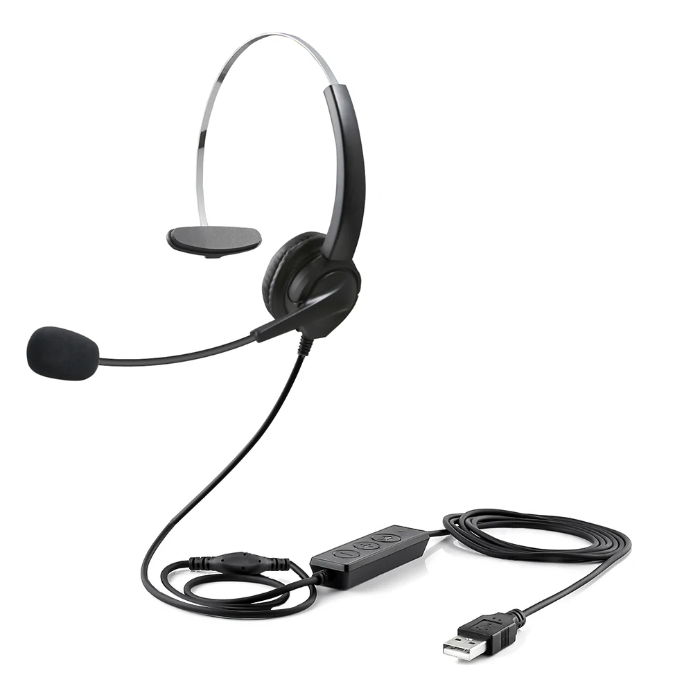 

Wholesale Price Office Black Color Wired Mono Active Noise Cancelling call center USB headset