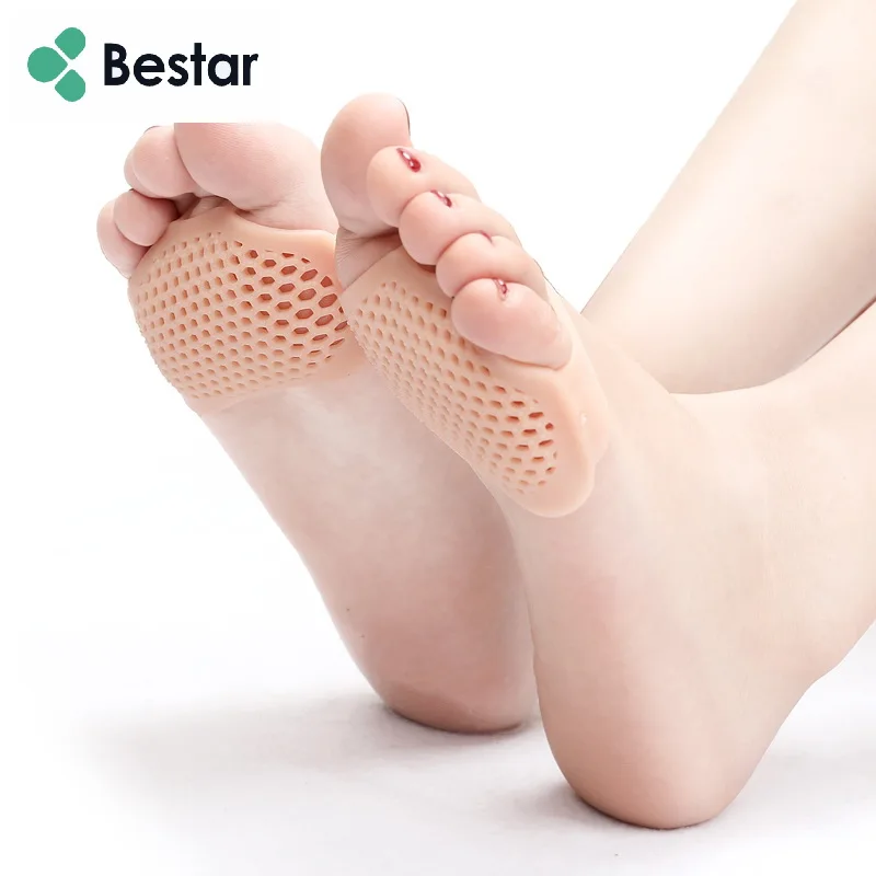 

Comfortable Cushioning Honeycomb Design Breathable Forefoot Silicone Cooling Gel Shoes Foot Pad, As photo or customized