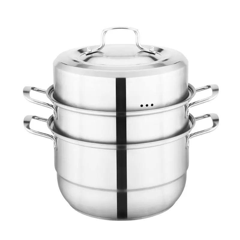 

High-capacity 28/30cm stainless steel cooking steamer set family hotel couscous pot, Stainless steel color