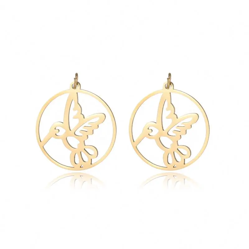 

Gold-plated stainless steel bird earrings necklace accessories female fashion simple accessories