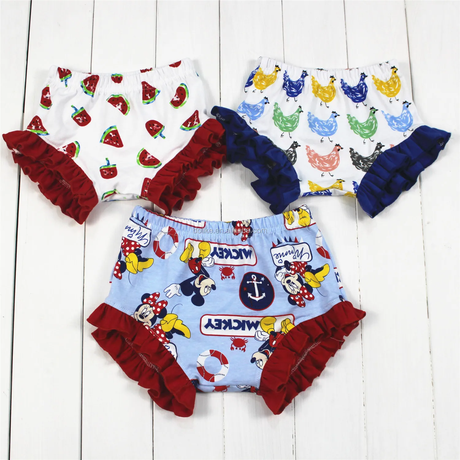 Multicolor Baby Girl Underwear Dots Children Panties Baby Ruffle