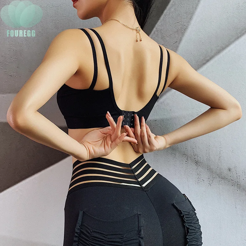 

Thin shoulder belt sports underwear women's shockproof running gathered vest sexy yoga fitness bra