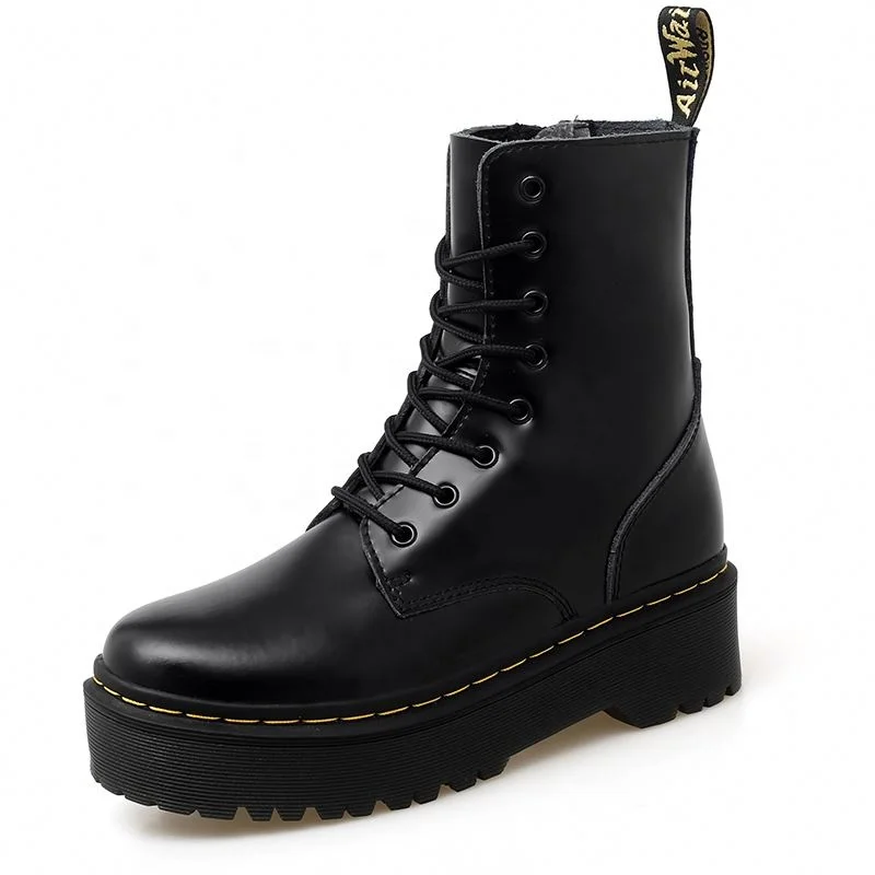 

Wholesale New Arrival Fashion Trending Big Size Women Ladies Ankle Shoes 6 cm Platform Leather Boots Female, As pictures or custom color