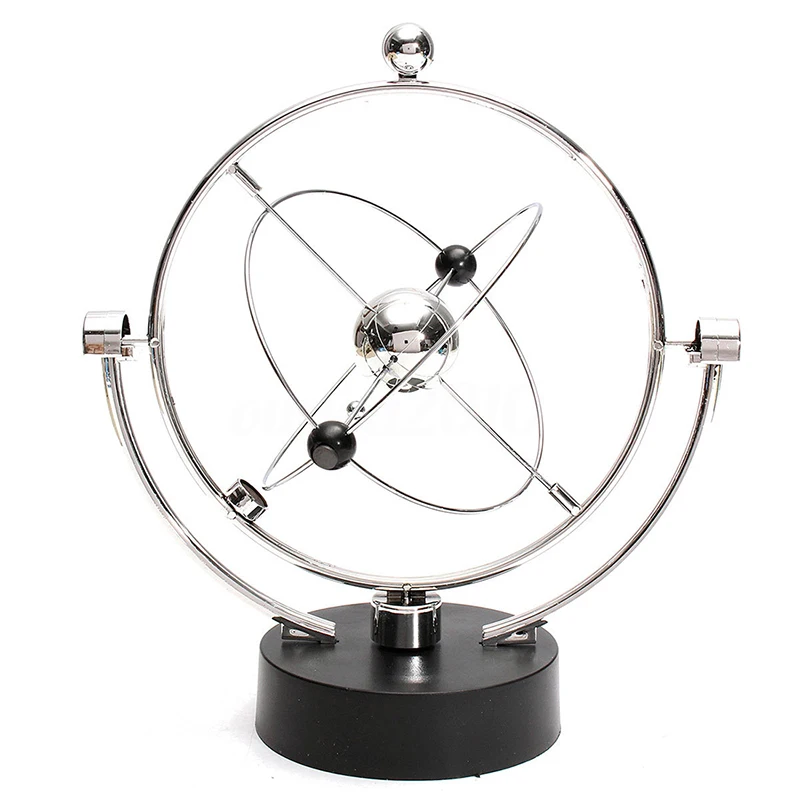 

Kinetic Orbital Revolving Gadget Perpetual Motion Desk Art Toy Office Decoration, Silver office decoration