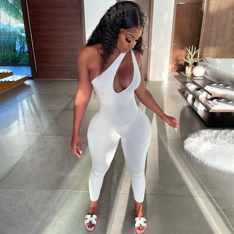 

Sexy White One Piece Jumpsuit Womens Summer Clothing 2021 Active Wear Bodycon Rompers Wholesale Items