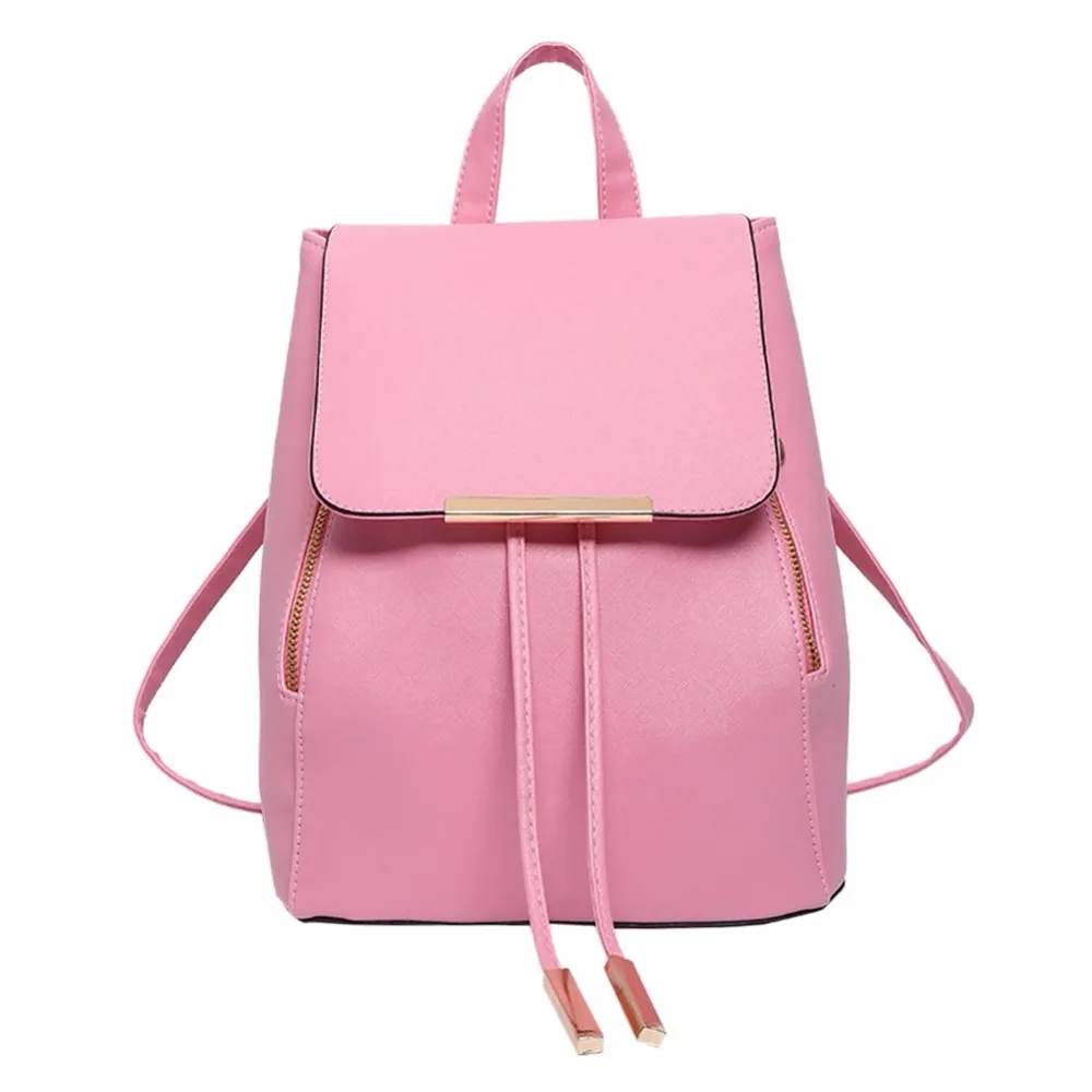 

2019 Hot Sale New Trend PU Leather Backpack Casual Korean School Bags Student Backpack Women, Black,blue,pink,gray,blue,white