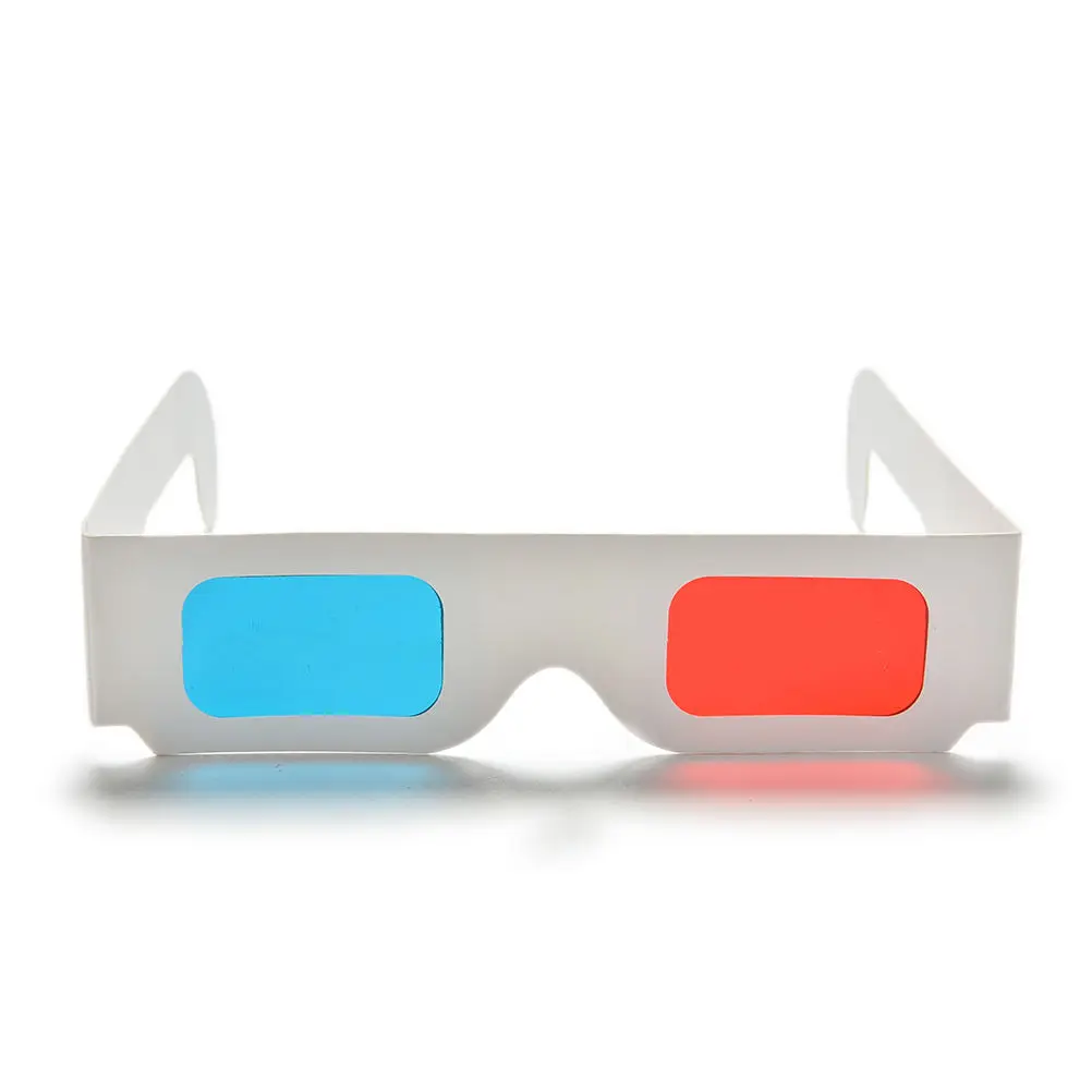 

10pcs/Lot Universal Anaglyph Cardboard Paper Red & Blue Cyan 3D Glasses For Movie