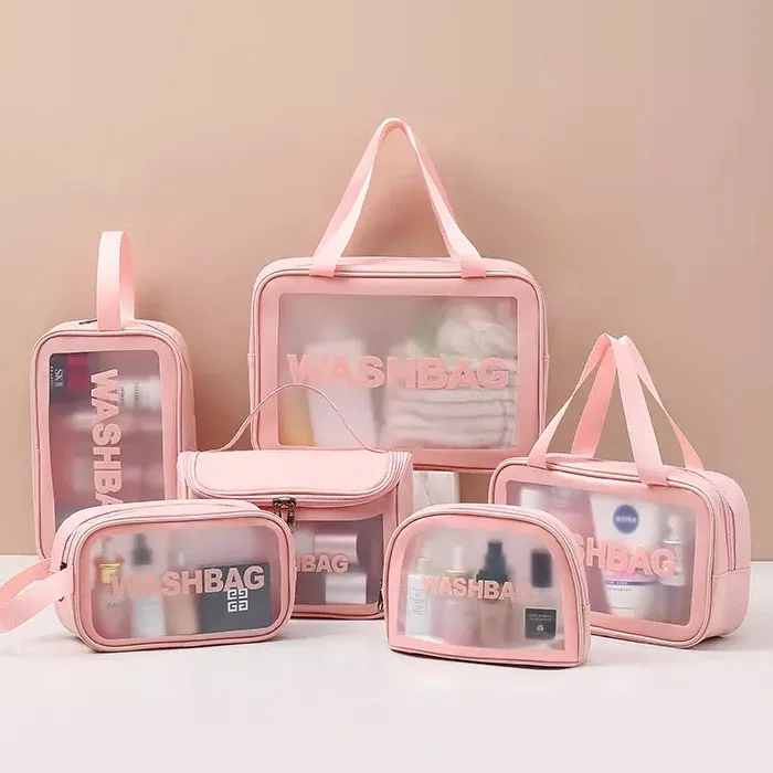 

PVC Large capacity wash clear Cosmetic bag Outdoor travel portable transparent girls pouches wash bag