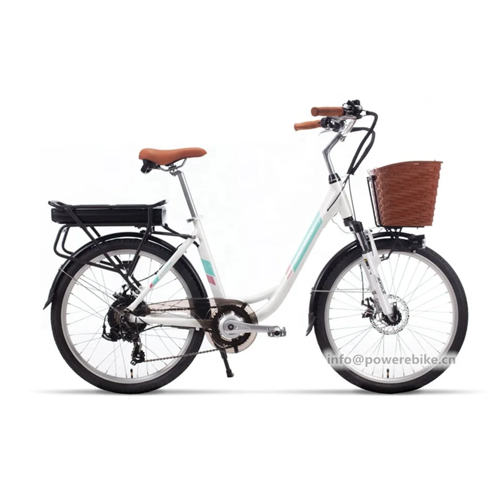 

Newest 48V 400W 24 Inch E- bike 48V 10.4Ah Battery City E-bike Retro Electric Bike, White