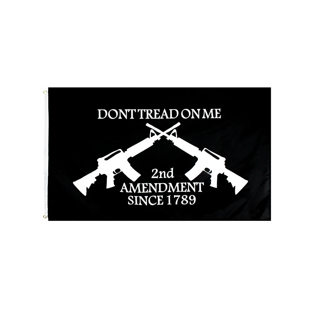 Ready Stock 100% Polyester Flying Style Double Sided 2nd Amendment Flag 3x5 Ft Level 4+ Certified Soft