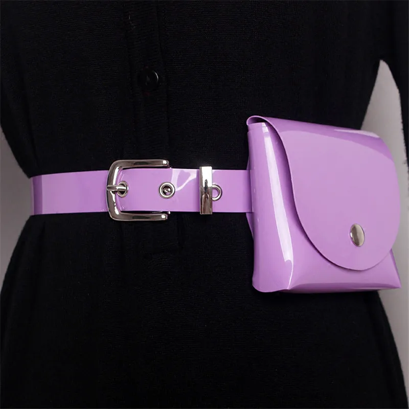 

Customized Mini Waist Bum Bag Ladies Clear Transparent PVC Fanny Pack Pouch Belt Bag, Black/blue/pink/purple/yellow/transparent/multicolour
