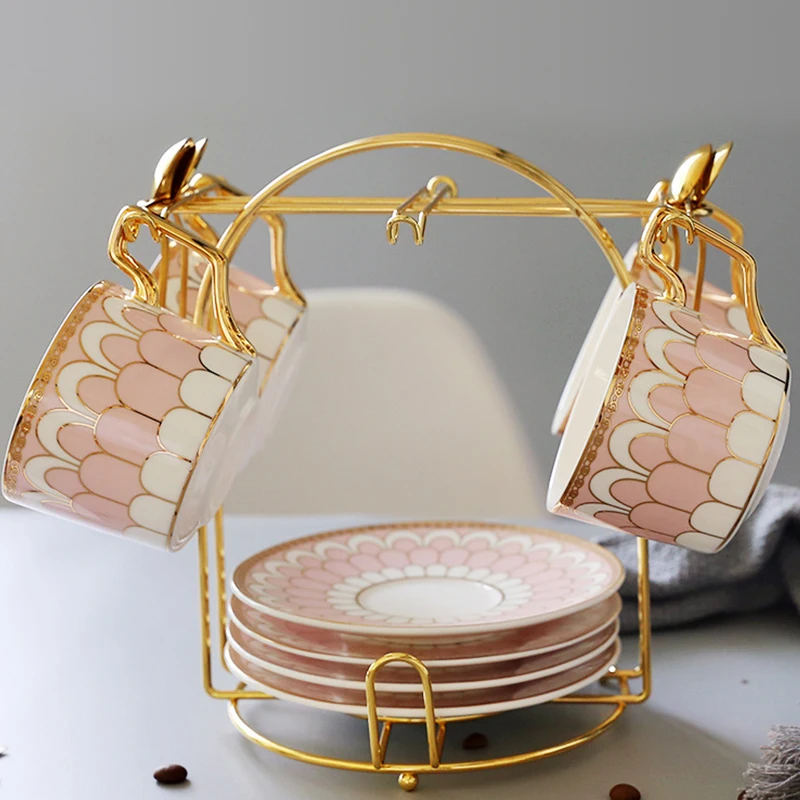 

Hot Sale Arabic Golden Rim Tea Set Coffee Pot Golden Cup For Banquet