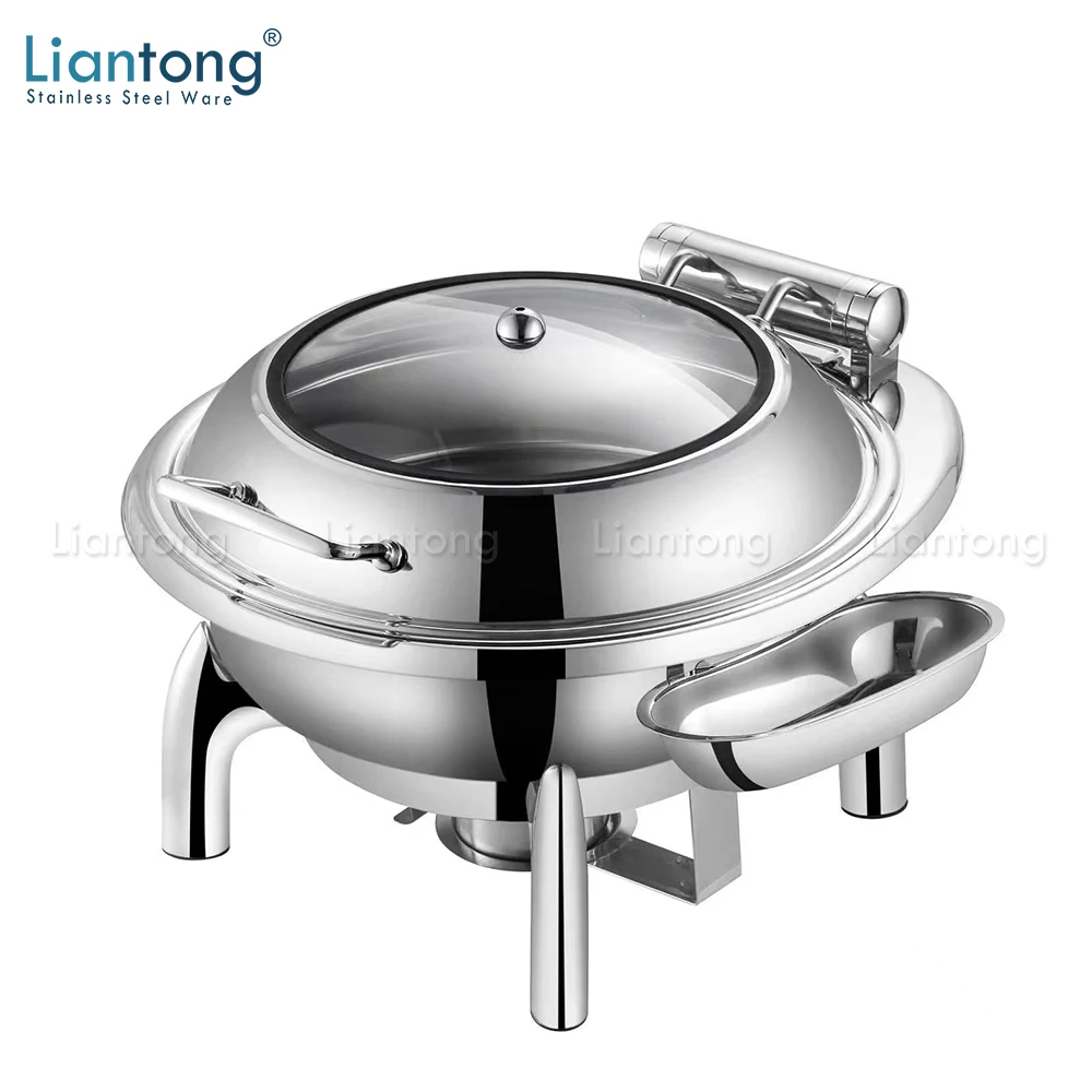 

New Luxury Commercial Chaffing Dish Hotel Buffet Party Catering Equipment Food Warmer Chafer Set Round Chafing Dish