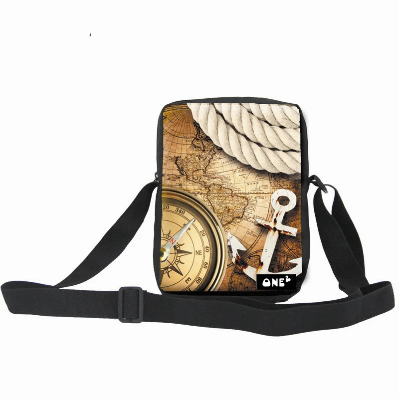 Unisex Zipper Closure Side Bags Fashionable Waterproof Polyester Shoulder Bags Mini Style for Boys and Girls