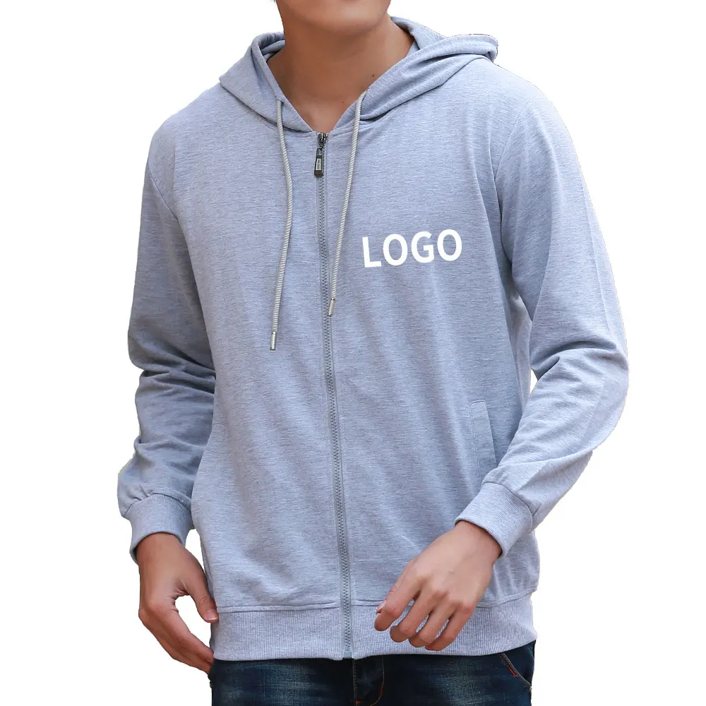 

Oversized zipper hoodie wholesale french terry cotton hoodie unisex blank custom mens hoodies