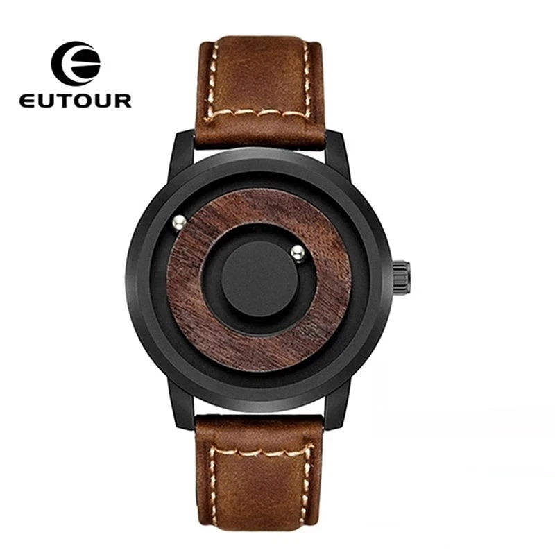 

EUTOUR E019 Magnetic Ball Watch Men Canvas Leather Strap men Wristwatch Fashion Bracelet Waterproof Quartz Watch Male Clock