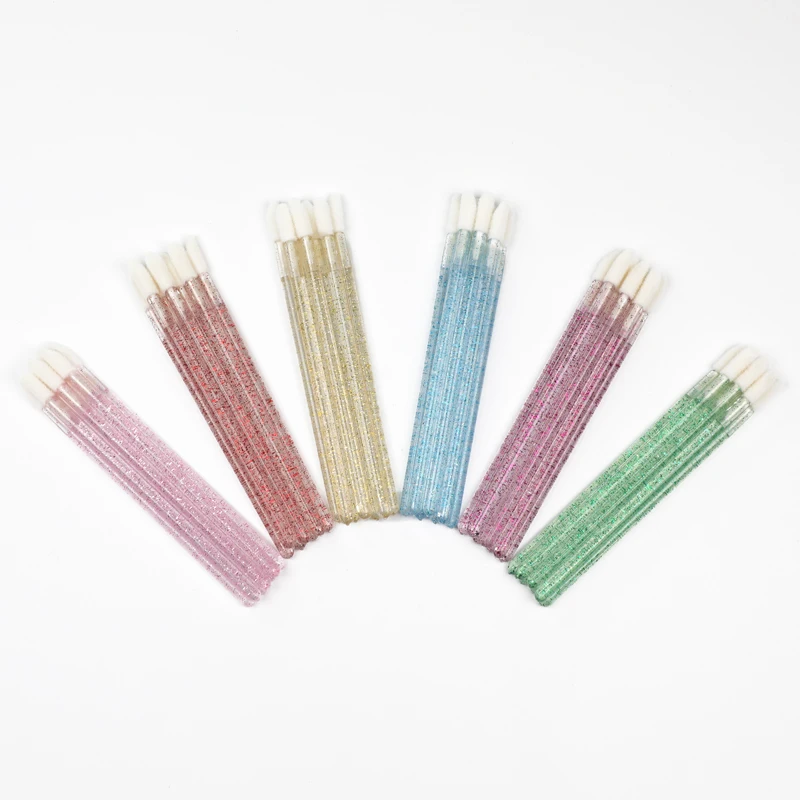 

Disposable Lip Makeup Flocked Applicators Liner Wand Glitter Cosmetic Lipstick Brush, 6 types
