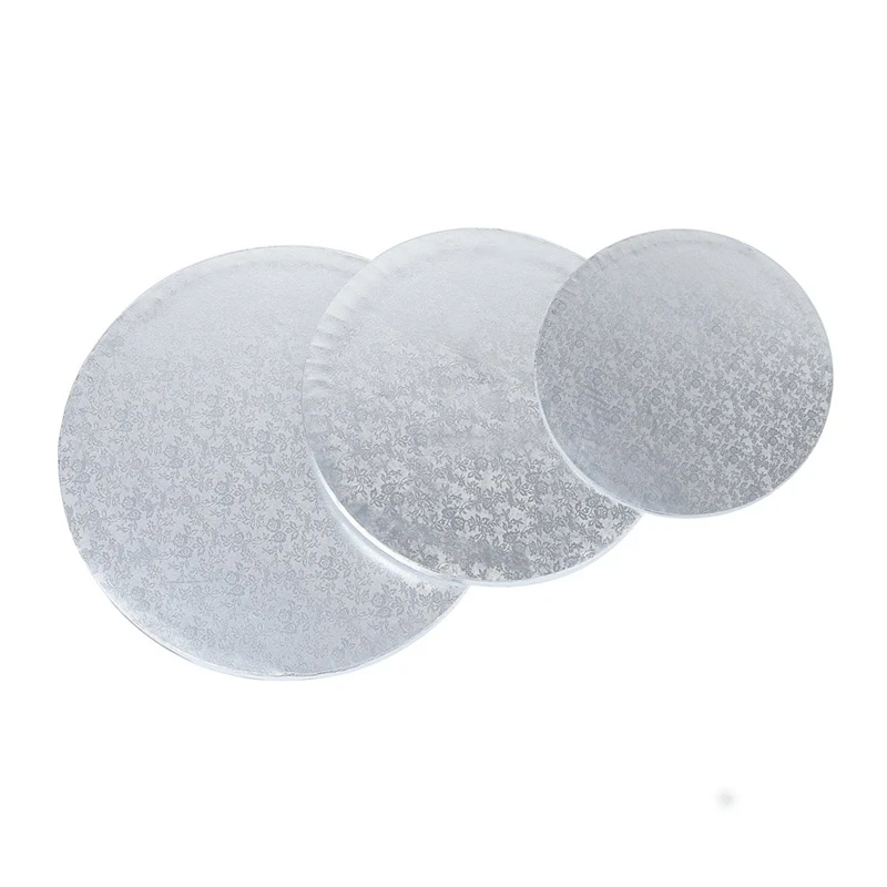 

Round Sliver Cardboard Cake Drum Circle Cake Base for Presenting Decorated Cakes
