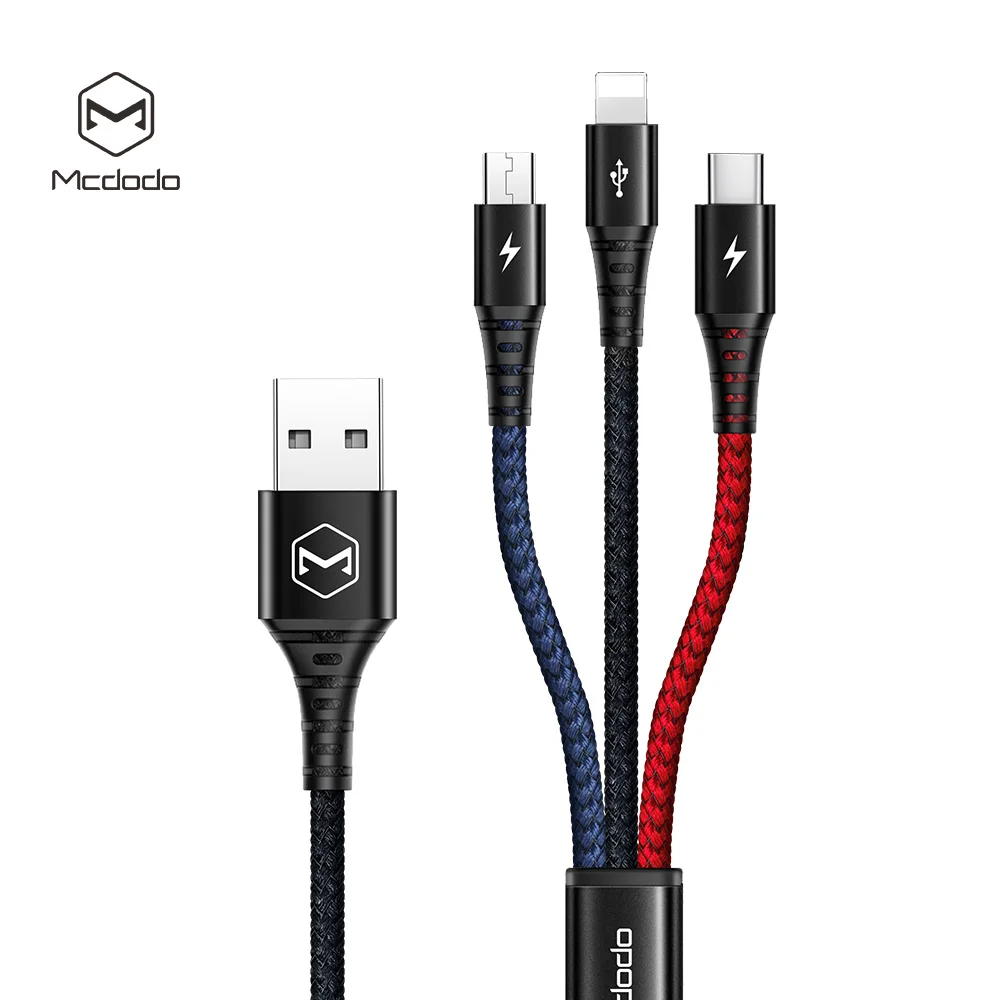 

Mcdodo Best Selling 3 in 1 Charger, Multi-Use 3 in 1 Fast Charging Cable for iPhone Samsung Xiaomi Huawei