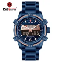 

KADEMAN Analog Digital Watches Men Luxury Brand Stainless Steel Sports Men's Watches Digital Waterproof Blue Man Watch Sport