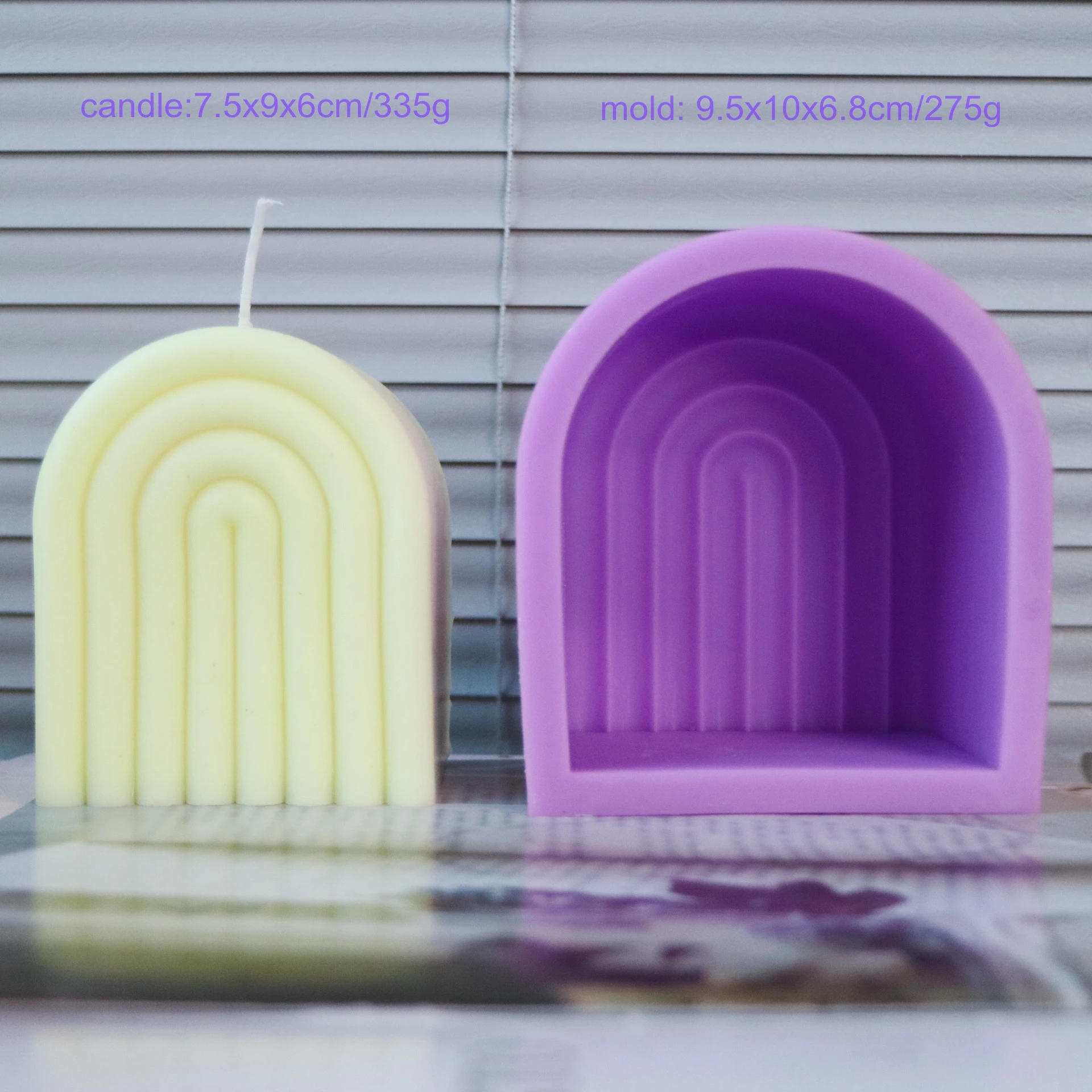 

LOVE'N OEM LV0129C handmade candle mould Geometric Arch N-shaped Aromatherapy Candle Silicone Mold rainbow candle mold