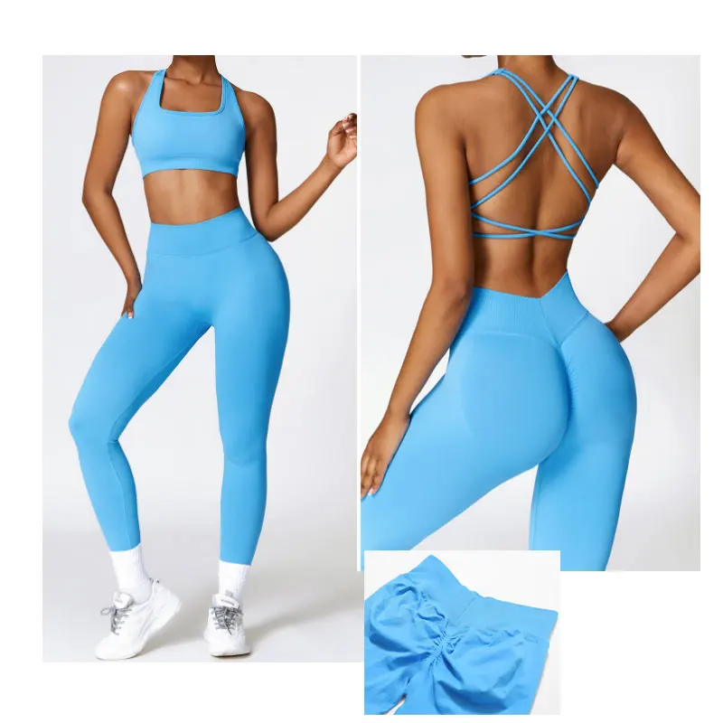 

Custom Logo High Waist Sexy Bras Sports Gym Running Clothes Gym Set Fitness Yoga Wear Women Fitness