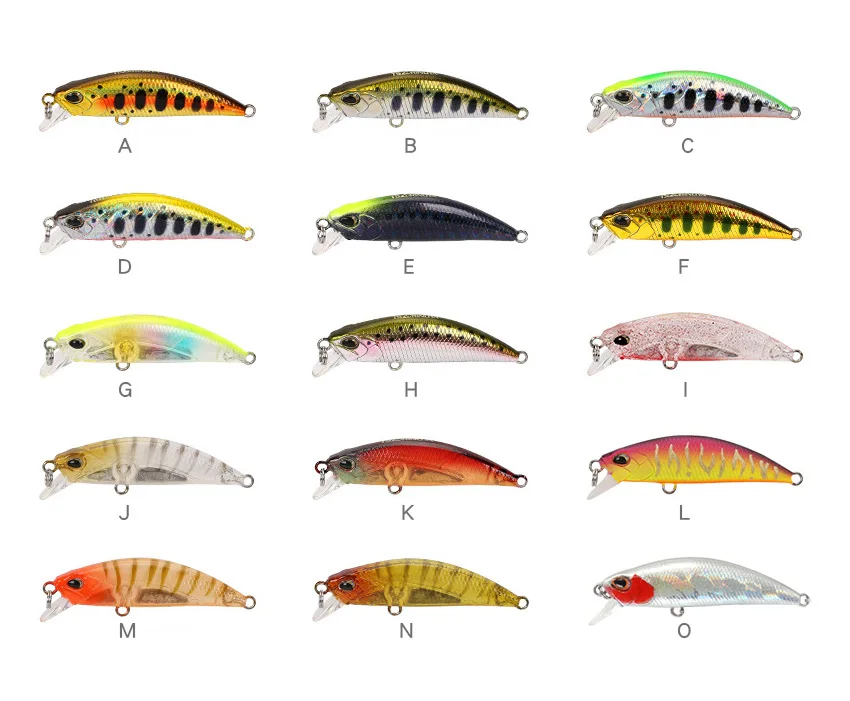 

W0900 5g 50mm Hard ABS Plastic Artificial 3D Eyes Mini Small Fishing Lure Sinking Wobbler Minnow Lures Fishing Tackle Swimbait, 15colors
