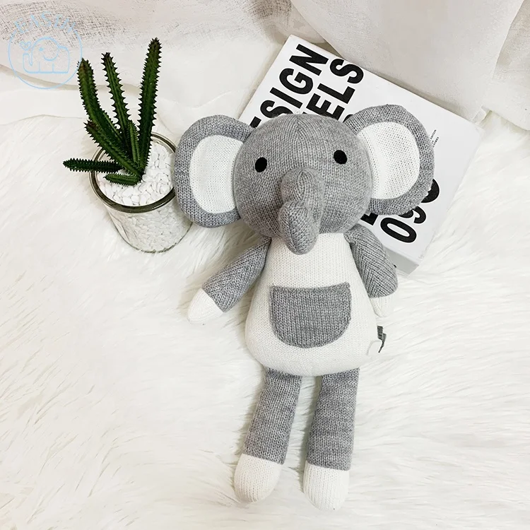 Baby Sleep Plush Animal Toys Knitted Stuffed Elephant Soft Toy Buy
