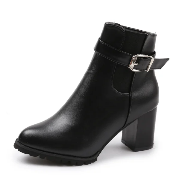 

up-0061r winter vintage women thick high heel boots shoes