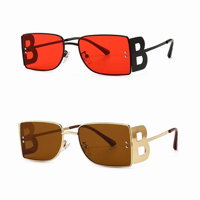 

Vintage Metal Frame Small Men Women Sun Glasses 2021 Luxury Branded Sunglasses Designer Retro Square Shades For Man, As show /custom colors