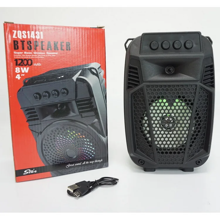 

1430 New Wireless Speaker ZQS 4 Inch Small Bass Speaker With Microphone
