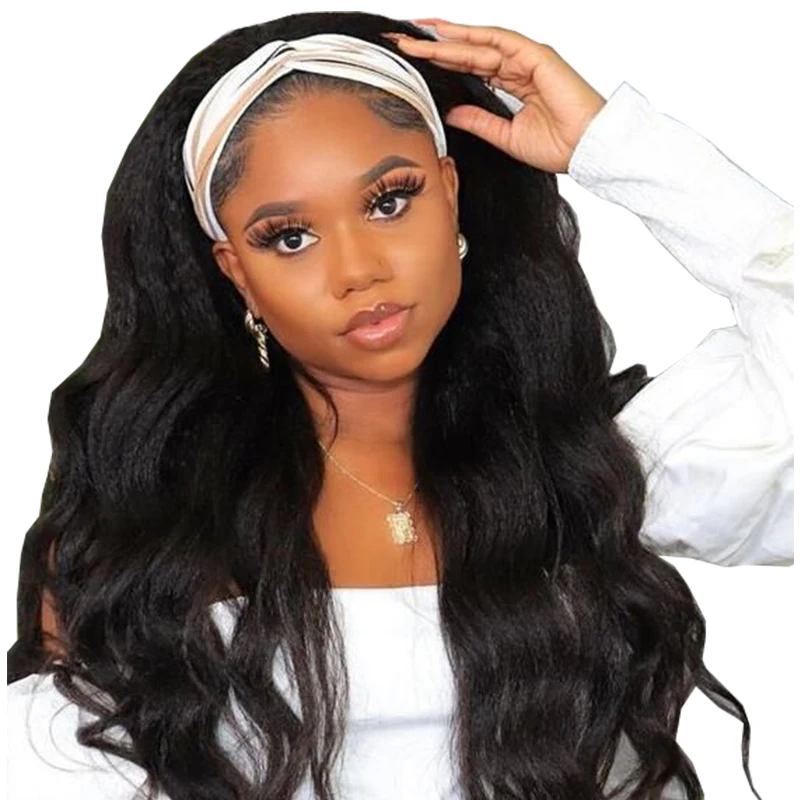 

Headband Wig Human Hair Wigs For Black Women Malaysian Body Wave Wig