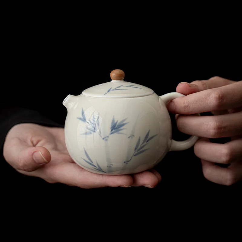 Grass Gray Hand-painted Teapot Underglaze Tea Maker High-end Kung Fu Tea Set Ceramic Teapot Tea Kettle