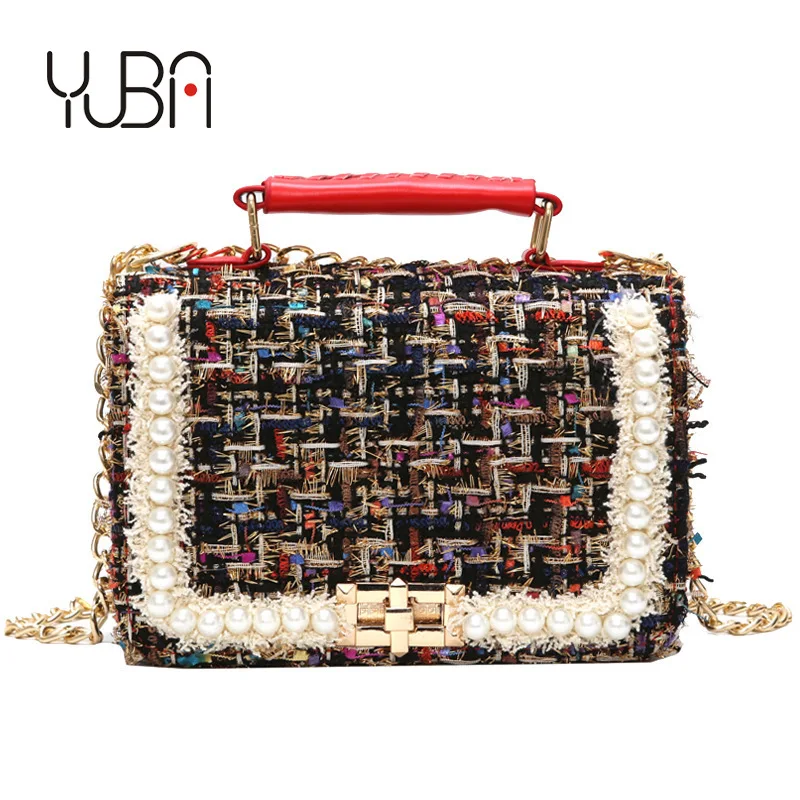 

2021 new trendy Korean all-match messenger bag chain bag pearl fashion small square bag, Customizable