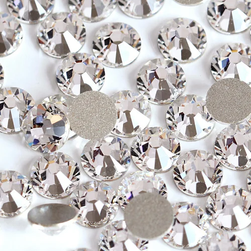 

Clear/Clear ab Glass Nail Round Crystal Stone Applique Flatback Diamond Strass Rhinestone