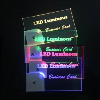 Custom Message Engraved Acrylic Business Card Led,Glow Name Card,Light ...